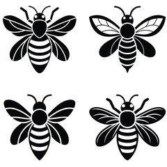 bee logo, honey bee logo, abstract bee logo, vector silhouette