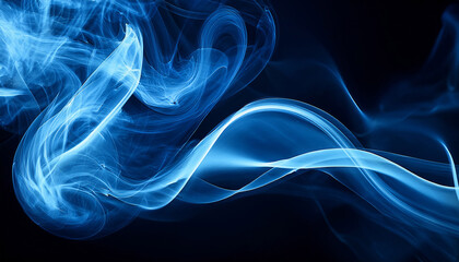 blue smoke wave flow background