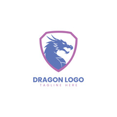 Dragon logo with shield and fierce design
