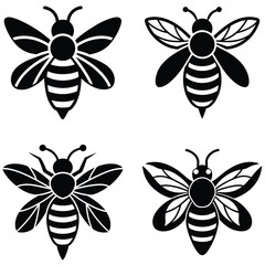 bee logo, honey bee logo, abstract bee logo, vector silhouette