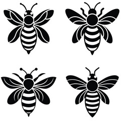 bee logo, honey bee logo, abstract bee logo, vector silhouette