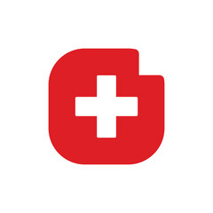 First aid cross icon sign vector template