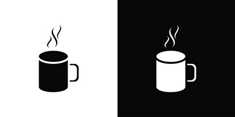 Mug icon black silhouette for web, and mobile app