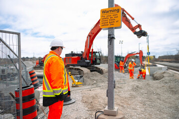 installing a new section of raised platform, railway site Сanada