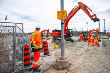 installing a new section of raised platform, railway site Сanada