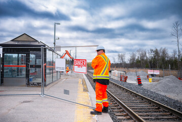 installing a new section of raised platform, railway site Сanada