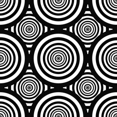 abstract seamless pattern Pattern: circle, black and white