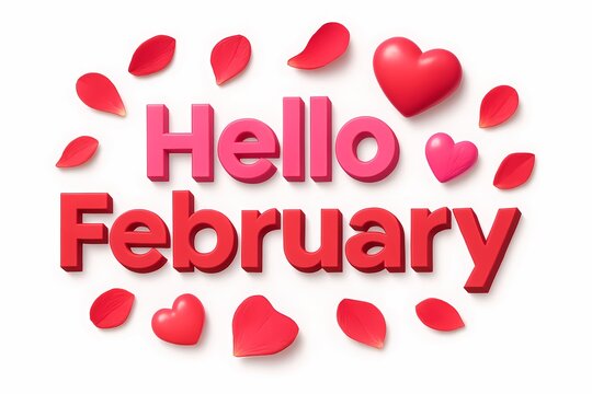 Hello February with Hearts and Petals
