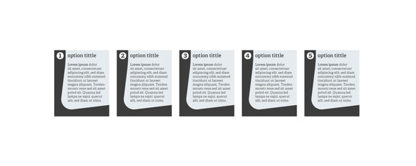 Very simply infographic design with 5 options or steps. Infographics for business concept.