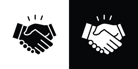 Partnership icon black silhouette for web, and mobile app