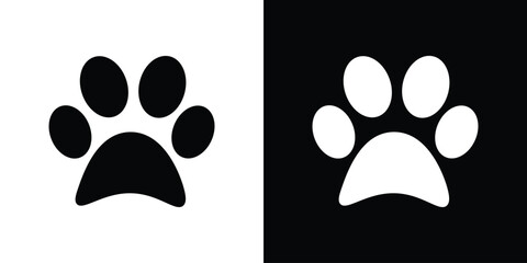 Paw icon black silhouette for web, and mobile app