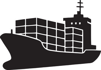 Cargo Ship – ¾ Angle (slightly tilted for depth)
