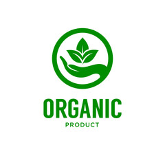 Organic Product Green Stamp Sign Icon Vector