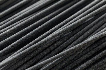 Homemade Uncooked Dry Black Squid Ink Pasta