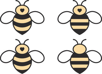 Cute Bee Clipart Set for Kids and Crafts. Cartoon Bee Clipart for Educational Use. Fun Bee Clipart Collection for Print and Web. Creative Bee Clipart for Nature Themes. Bee Clipart Pack for Designers