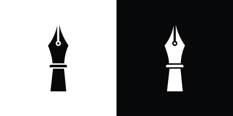 Pen nib icon black silhouette for web, and mobile app