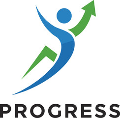 Logo Progress Man Icon Element Template Design Logos