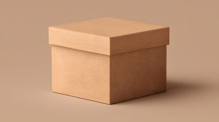 Minimal kraft paper box with clean surface for branding 