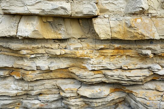 Exposed sedimentary rock layers show millennia of geologic activity in stunning detail