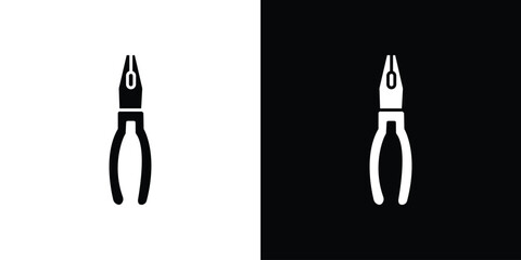 Pliers icon black silhouette for web, and mobile app