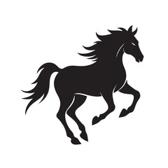 Obraz premium Running Horse Silhouette Galloping Animal Design