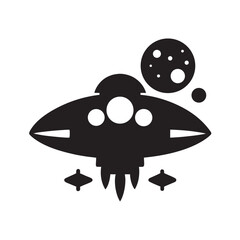 Interstellar Seed Ship Silhouette Vector Art