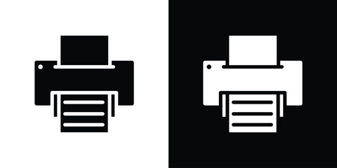 Printer icon black silhouette for web, and mobile app