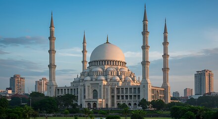 Fototapeta premium illustration of beautiful building majestic mosque