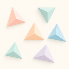 3D Pastel Triangles Composition