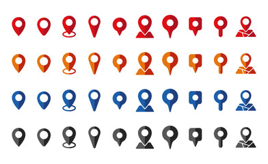 カラフルなマップピンのセット