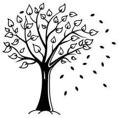 abstract tree with birds