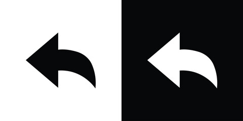 Reply icon black silhouette for web, and mobile app