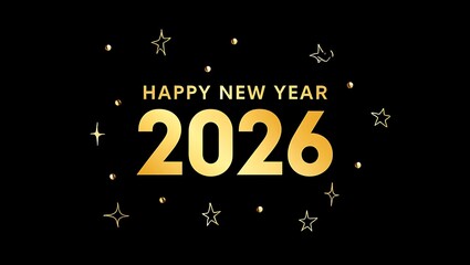 Fototapeta premium Happy new year 2026 gold text design