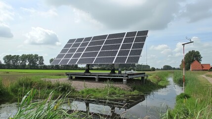 Solar panel parks generate green energy, reducing carbon emissions for a cleaner, ecological earth.