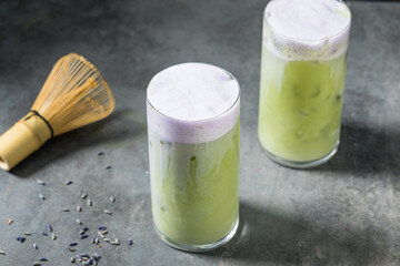 Refreshing Cold Lavender Iced Matcha Latte