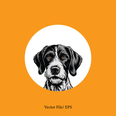 Vintage Dog Logo Design – Hand Drawn Animal Icon, Logo Design