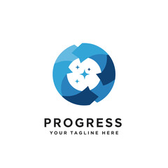 Logo Progress Man Icon Element Template Design Logos