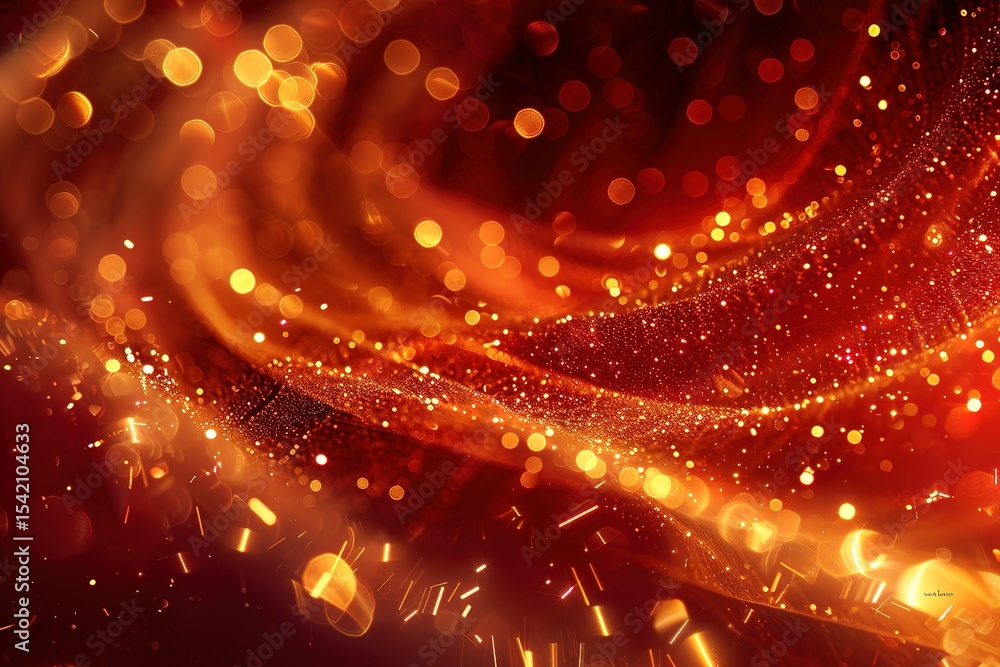 Aufkleber golden light bokeh swirls into a dynamic abstract design full of warmth and energy