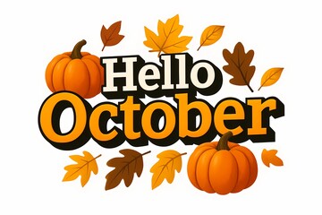 October Pumpkins and Leaves