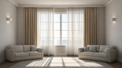 Modern living room interior with comfortable sofa and contemporary home furniture design