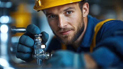 Portrait of a Focused Plumber