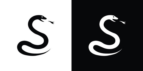 Snake icon black silhouette for web, and mobile app
