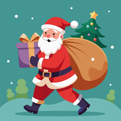 Fototapeta premium santa claus with gifts