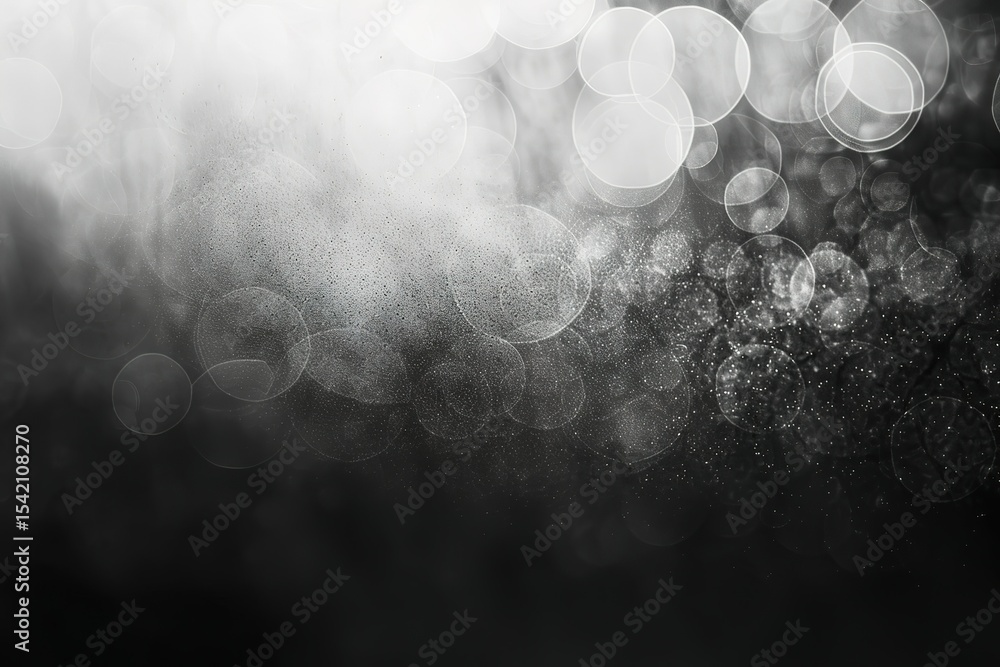 Poster monochrome bokeh: circles of light and dark create an abstract visual symphony