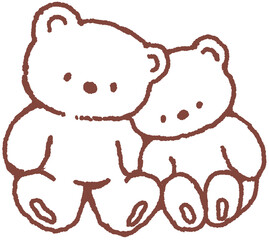 곰돌이 라인 드로잉