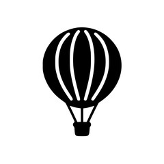 Fototapeta premium Minimalist Hot Air Balloon Silhouette – Black SVG Clipart Icon