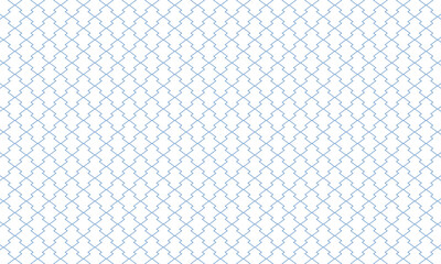 縦に長い松皮菱の模様が並ぶ青いネットフレーム