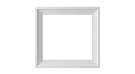 Simple white picture frame isolated on white background