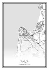 Haifa, Israel Circle Map Art