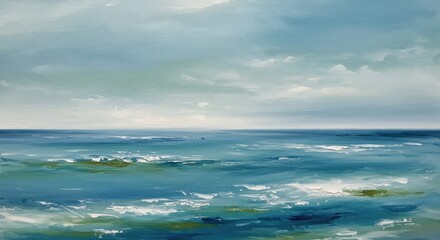 Obraz premium Abstract Navy Blue and Grey Landscape Painting Serene Water Reflections